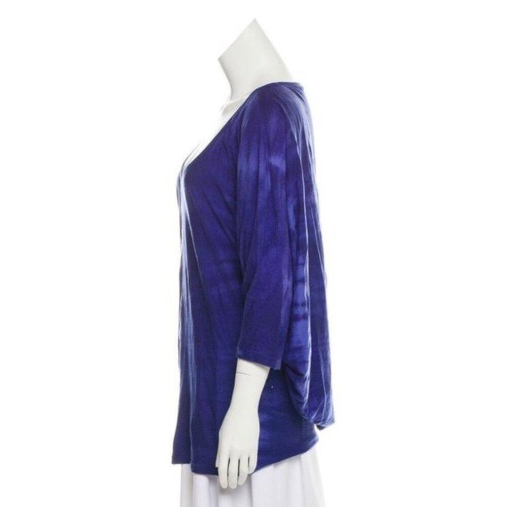 Y2K Elizabeth and James Oversized Indigo Tie-Dye Batwing Jersey Tee Top sz XS - Picture 4 of 8